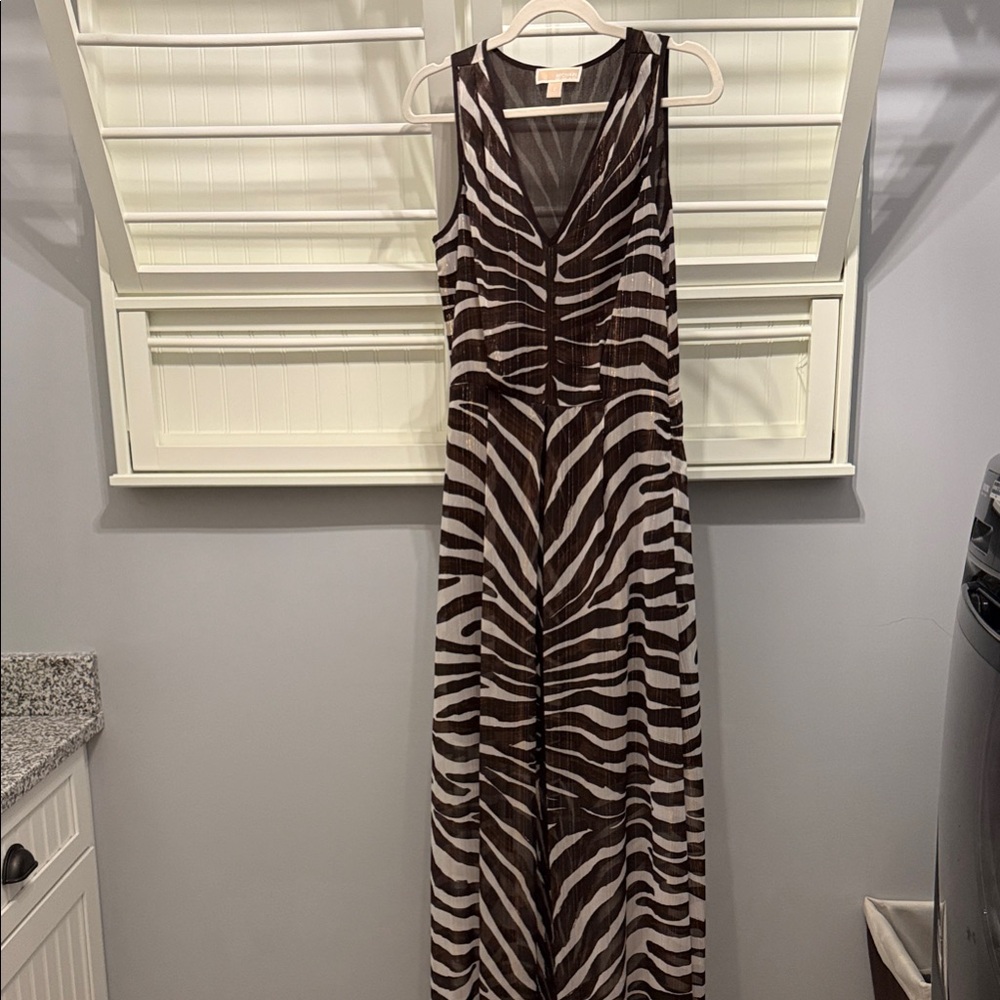Michael Kors Zebra Print Maxi Dress